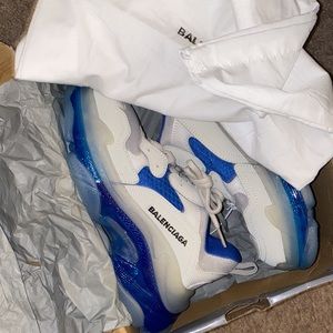 Balenciaga Triple S Clear Sole Sneakers Blue